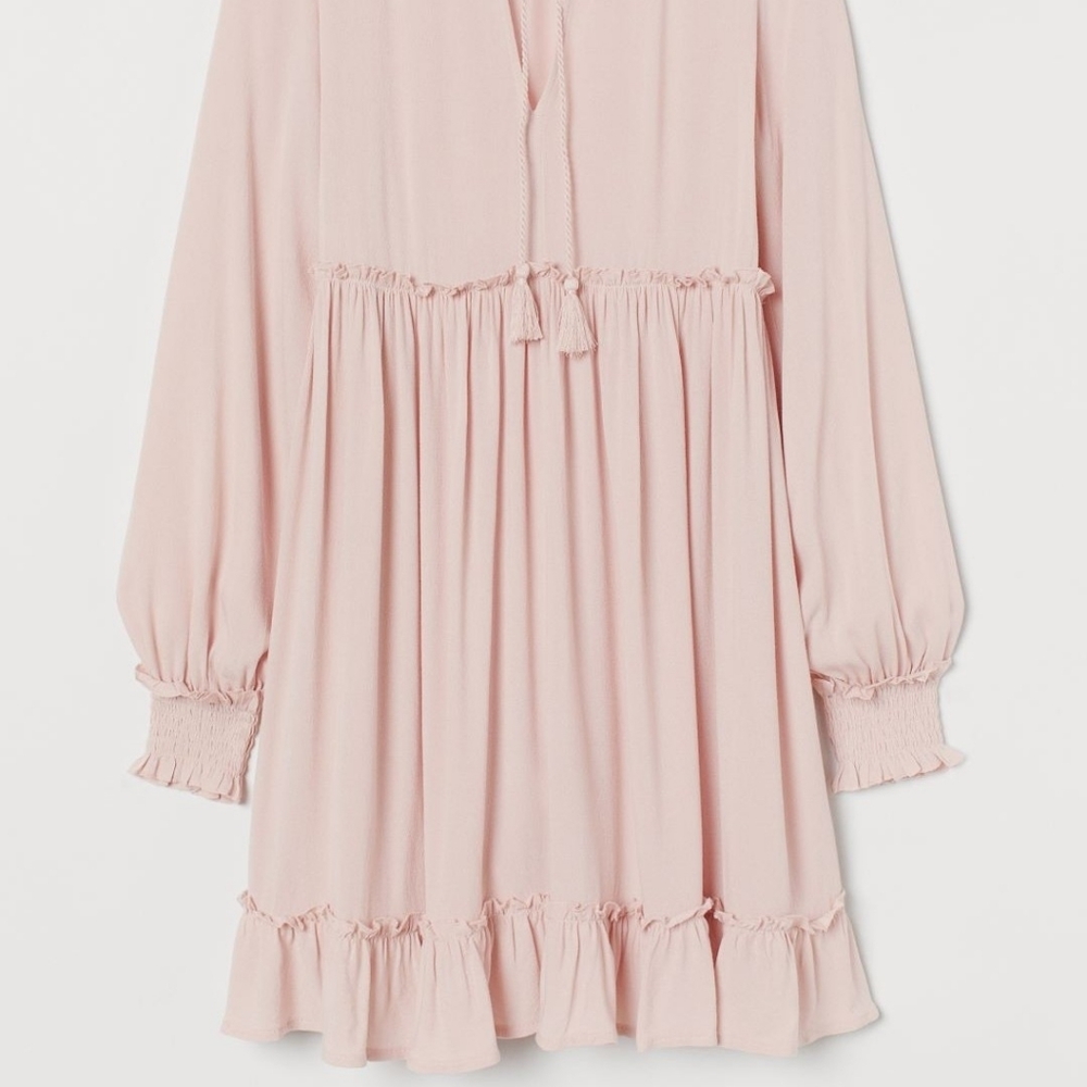 NWT H&M pink dress XXS long sleeve